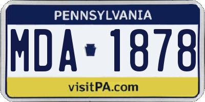 PA license plate MDA1878