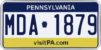 PA license plate MDA1879