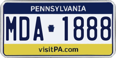 PA license plate MDA1888