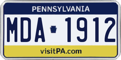 PA license plate MDA1912