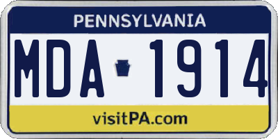 PA license plate MDA1914