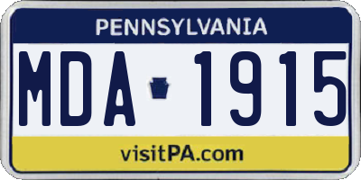 PA license plate MDA1915