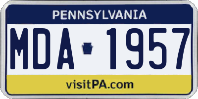 PA license plate MDA1957