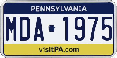 PA license plate MDA1975