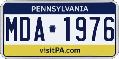 PA license plate MDA1976