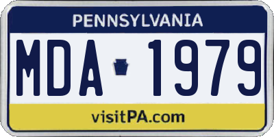 PA license plate MDA1979