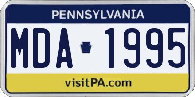 PA license plate MDA1995