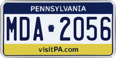 PA license plate MDA2056