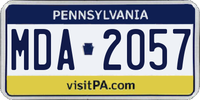 PA license plate MDA2057