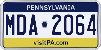 PA license plate MDA2064