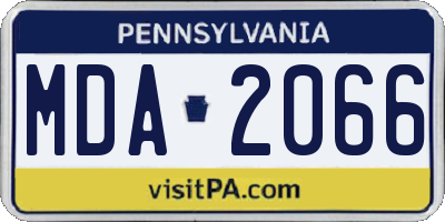 PA license plate MDA2066