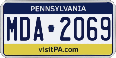 PA license plate MDA2069