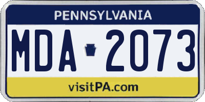 PA license plate MDA2073