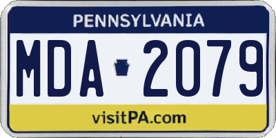 PA license plate MDA2079