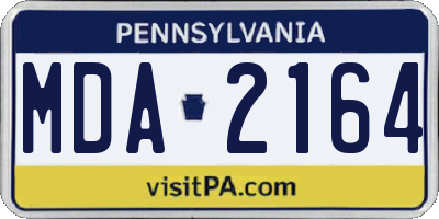 PA license plate MDA2164