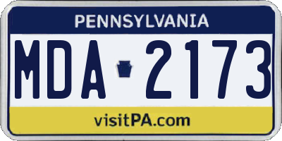 PA license plate MDA2173
