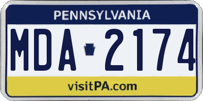 PA license plate MDA2174