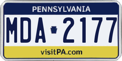 PA license plate MDA2177
