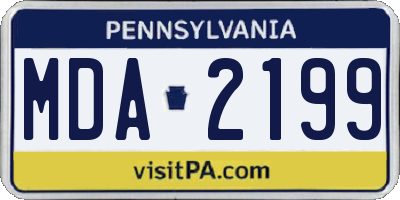 PA license plate MDA2199