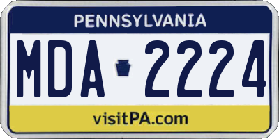 PA license plate MDA2224