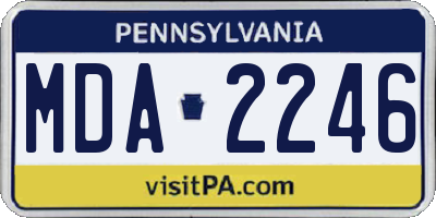 PA license plate MDA2246