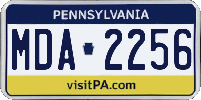 PA license plate MDA2256