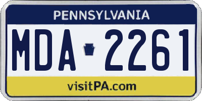 PA license plate MDA2261