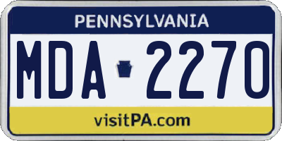 PA license plate MDA2270