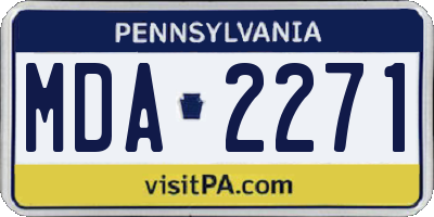 PA license plate MDA2271