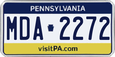 PA license plate MDA2272