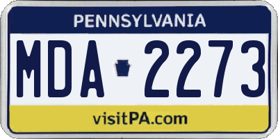 PA license plate MDA2273