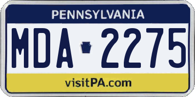 PA license plate MDA2275