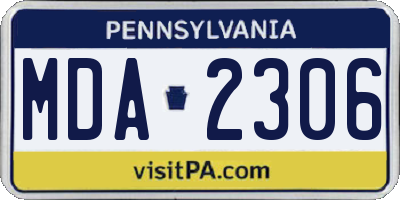 PA license plate MDA2306