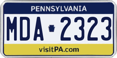 PA license plate MDA2323