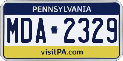 PA license plate MDA2329