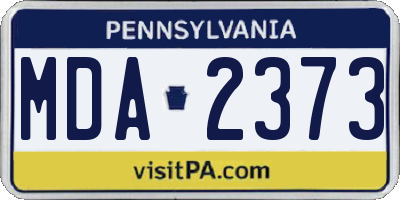 PA license plate MDA2373