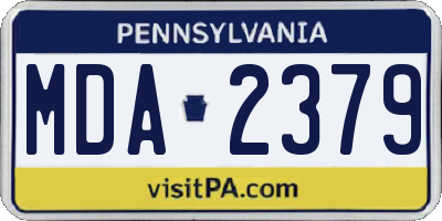PA license plate MDA2379