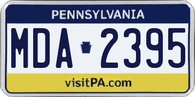 PA license plate MDA2395
