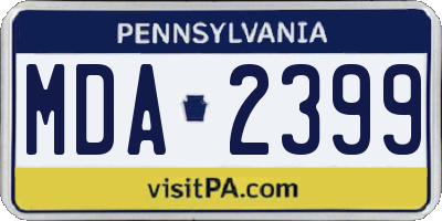 PA license plate MDA2399