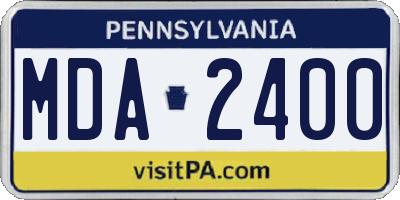 PA license plate MDA2400