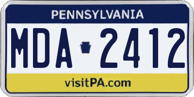 PA license plate MDA2412