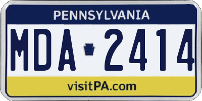 PA license plate MDA2414