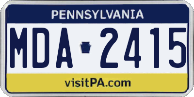 PA license plate MDA2415