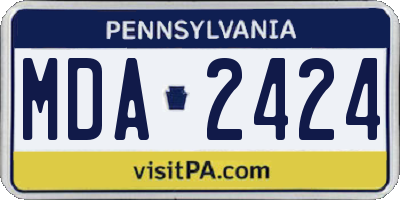 PA license plate MDA2424
