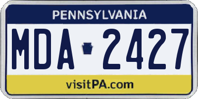 PA license plate MDA2427