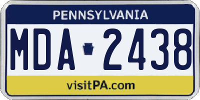 PA license plate MDA2438
