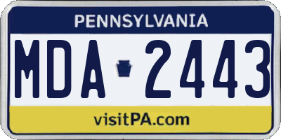 PA license plate MDA2443