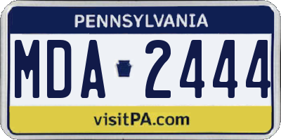 PA license plate MDA2444
