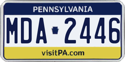 PA license plate MDA2446
