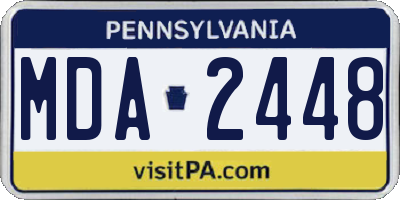 PA license plate MDA2448